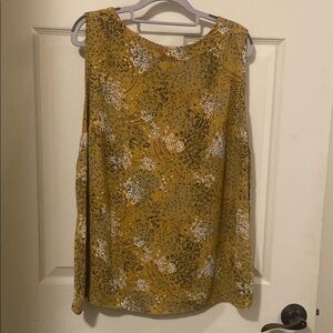 LOFT Gold Floral Tank Blouse